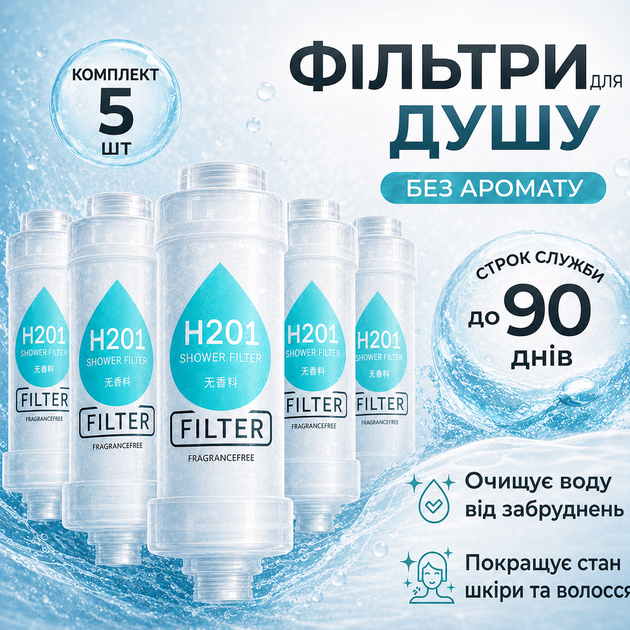 Набор фильтров для душа H201 5 шт сменные модули для очистки жесткой воды и ухода за кожей и волосами - Фото 1 Набор фильтров для душа H201 5 шт сменные модули для очистки жесткой воды и ухода за кожей и волосами - изображение 1