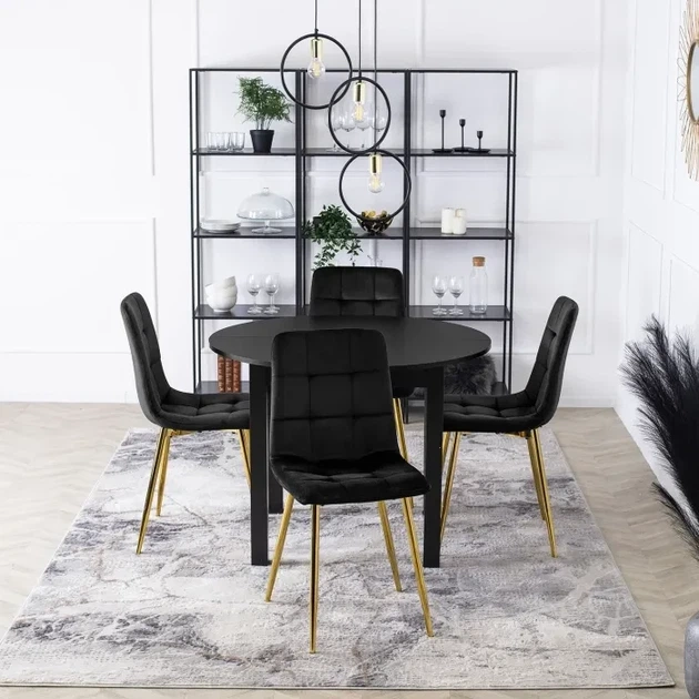 Стул MEBEL ELITE YORK Черный ножки золотые ME.YORK/CZ/ZL/V/K - изображение 3