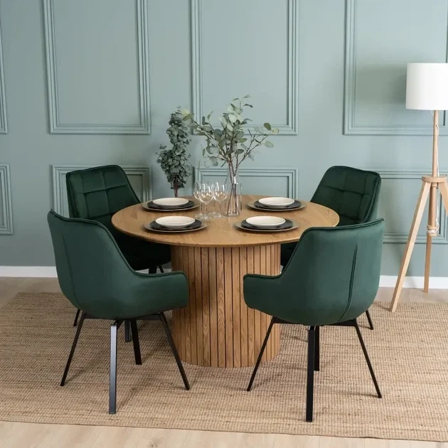 Стул поворотный MEBEL ELITE LUNA Velvet Зеленый ножки черные ME.LUNA/Z/V/K - изображение 3
