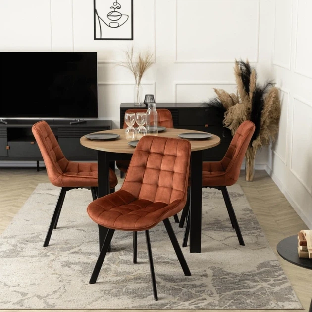 Стул MEBEL ELITE RICK Velvet Рыжий ножки черные ME.RICK/RD/V/K - изображение 7