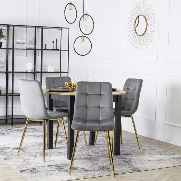 Стул бархатный YORK Velvet, Серый / Золотой (MEBEL ELITE) ME.YORK/P/ZL/V/K - Фото 4 Стул бархатный YORK Velvet, Серый / Золотой (MEBEL ELITE) ME.YORK/P/ZL/V/K - изображение 4
