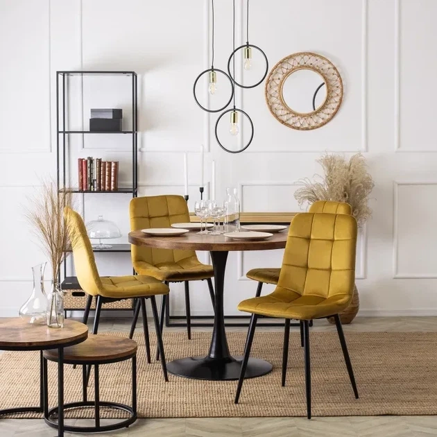 Стілець MEBEL ELITE PERU Velvet Жовтий ніжки чорні ME.PERU/CU/V/K - зображення 2