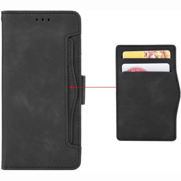 Чехол-книжка с карманами Deexe Wallet Stand для Motorola Edge 70 Pro - Black - изображение 2