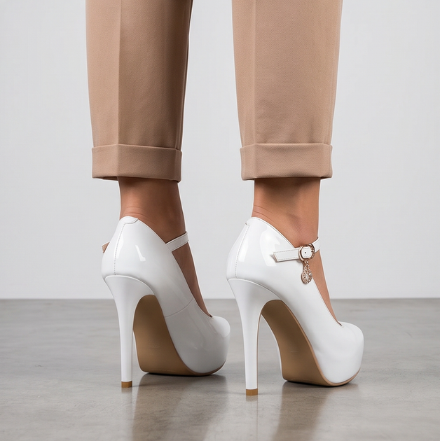 Женские лакированные туфли Seven 104-80 Черные на высоком каблуке и платформе 37 - изображение 3