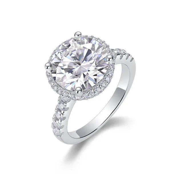 Срібна каблучка з муасанітом 5Ct Розмір 18 Сертифікат (9303) - Фото 1 Срібна каблучка з муасанітом 5Ct Розмір 18 Сертифікат (9303) - зображення 1