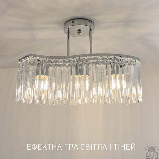 Люстра ESLLSE ROSYNKA L 450x295 мм на 3 лампи E27 Хром - зображення 5