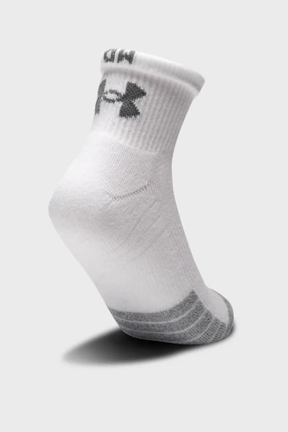 Білі шкарпетки (3 пари) UA Heatgear Quarter Under Armour M 1353262-100 - изображение 4