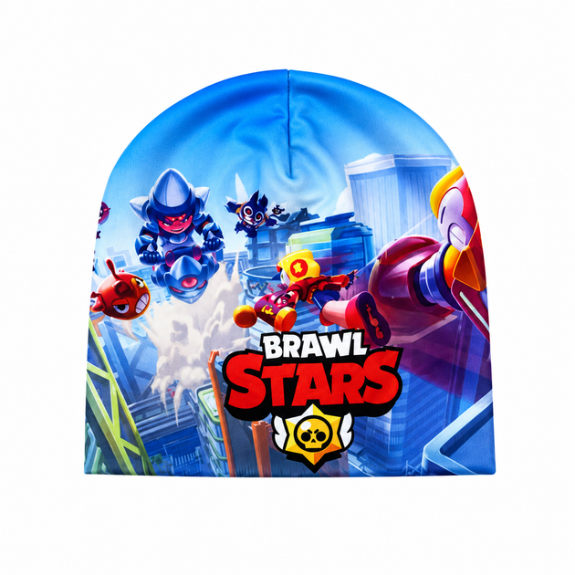 Дитяча трикотажна шапка Бравл Старс Kids, шапочка демісезонна Brawl Stars, Блакитна - Фото 1 Дитяча трикотажна шапка Бравл Старс Kids, шапочка демісезонна Brawl Stars, Блакитна - зображення 1