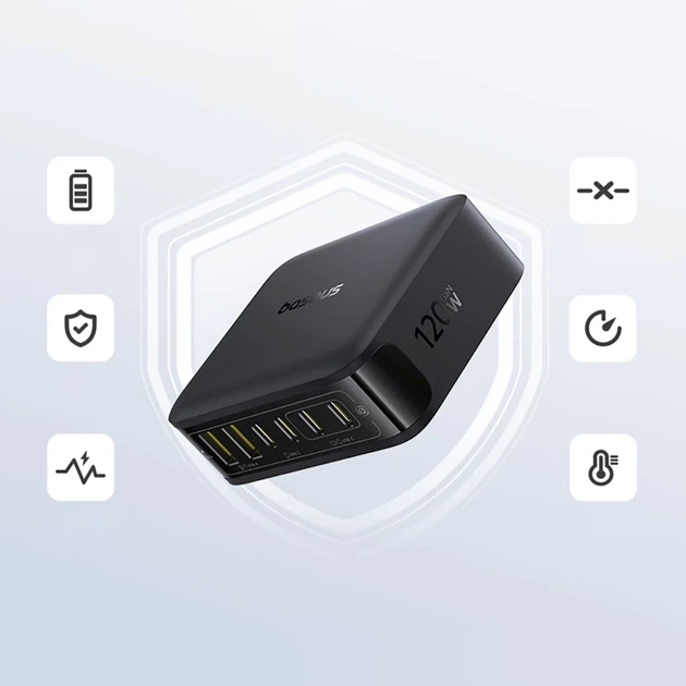 Зарядная станция Baseus EnerFill FH21 120W 4xUSB-C + 2xUSB-A Black (6932172698331) - изображение 11