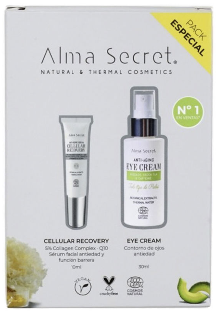 Zestaw do pielęgnacji twarzy Alma Secret Anti-Aging Krem pod oczy 30 ml + Serum do twarzy regenerujące 10 ml (8436568714004) - Zdjęcie 1 Zestaw do pielęgnacji twarzy Alma Secret Anti-Aging Krem pod oczy 30 ml + Serum do twarzy regenerujące 10 ml (8436568714004) - obraz 1