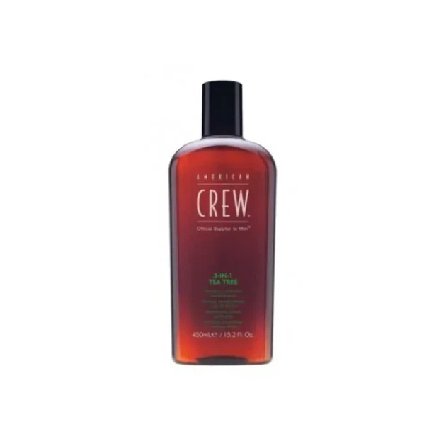 Шампунь 3-в-1 American Crew 3 IN 1 Tea Tree Shampoo 450 мл для волос и тела с маслом чайного дерева, мятой и освежающим эффектом - изображение 6