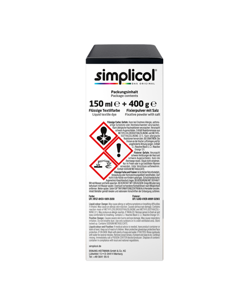 Фарба для одягу та текстилю Simplicol Black Intensiv (чорний оксамит) 400 г + 150 ml рідкий барвник - Фото 10 Фарба для одягу та текстилю Simplicol Black Intensiv (чорний оксамит) 400 г + 150 ml рідкий барвник - изображение 10