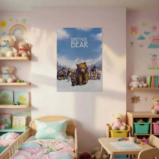 Постер Братик ведмедик, Brother Bear (2003), декор в кімнату дитини, A3 42×28 см (id6598) - зображення 2