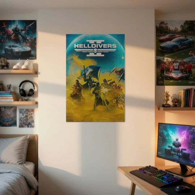 Постер Helldivers 2, декор в комнату геймера, A3 42×28 см (id6618) - изображение 2