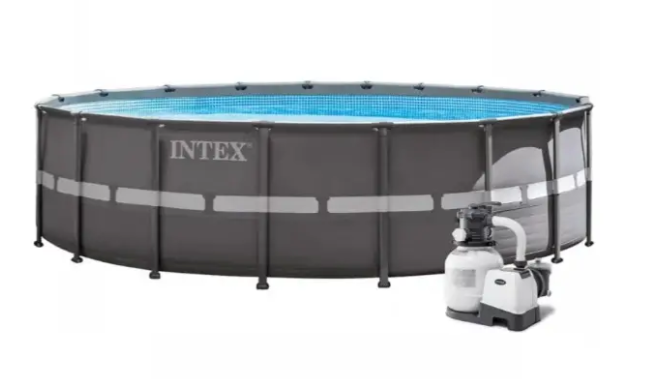 Круглый каркасный бассейн для отдыха на природе Intex с фильтр-насосом, лестницей, тентом, подстилкой 549×132 см - изображение 9