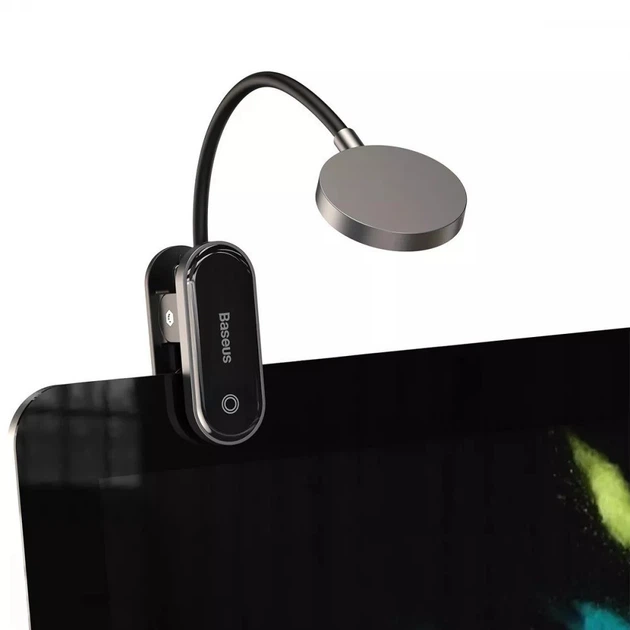 LED лампа на кліпсі з акумулятором Baseus Comfort Reading Mini Clip темно-сірий (DGRAD-0G) - изображение 4