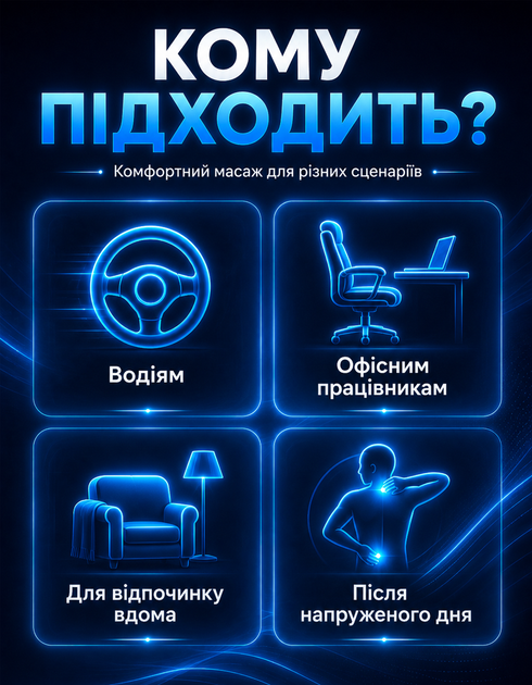 Массажная накидка ALT-796 на кресло с подогревом массажер для спины шеи головы подушка массажажер - изображение 2