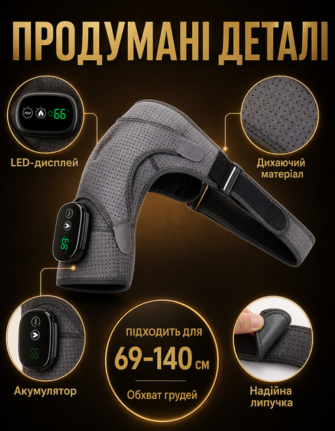 Массажер для плеч D10220009 с подогревом для ног и колен плечовая повязка бандаж на плечо - изображение 4