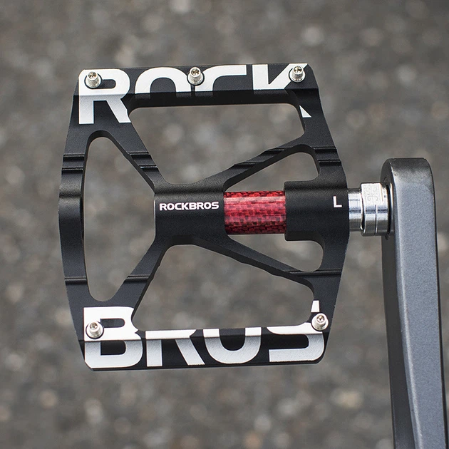 Широкие алюминиевые педали Rockbros K307T для MTB, платформенные велосипедные педали на подшипниках 9/16", Черные - изображение 6