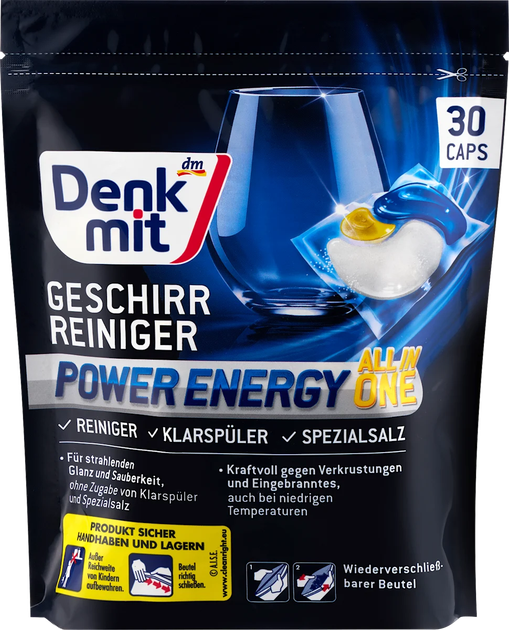 Капсули для посудомийної машини DM Denkmit Multi-Power Energy 30 шт - Фото 1 Капсули для посудомийної машини DM Denkmit Multi-Power Energy 30 шт - зображення 1