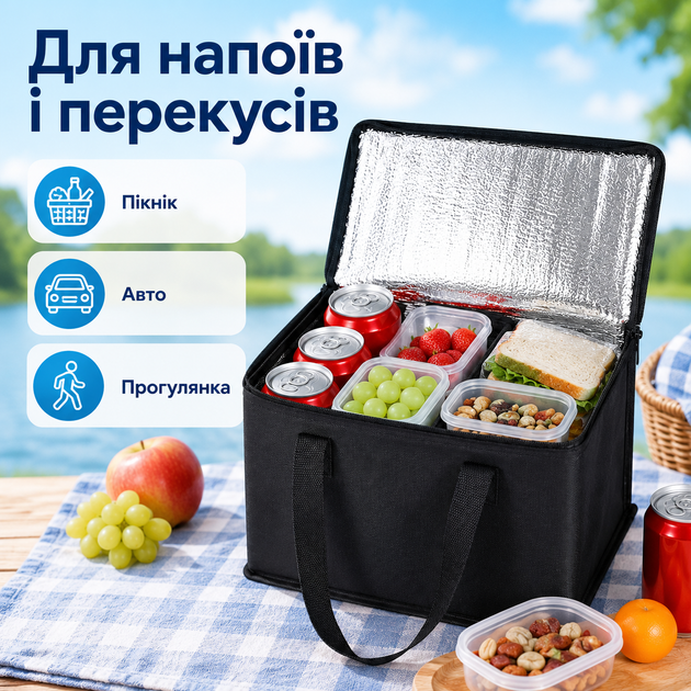 Компактная термосумка 28 х 17 х 14 см для ланчей, напитков и перекусов - Фото 6 Компактная термосумка 28 х 17 х 14 см для ланчей, напитков и перекусов - изображение 6