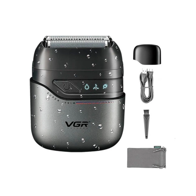 Сеточная электробритва VGR V-379 с двойным лезвием, триммером и IPX7 для ежедневного бритья, графитово-черная - Фото 1 Сеточная электробритва VGR V-379 с двойным лезвием, триммером и IPX7 для ежедневного бритья, графитово-черная - изображение 1