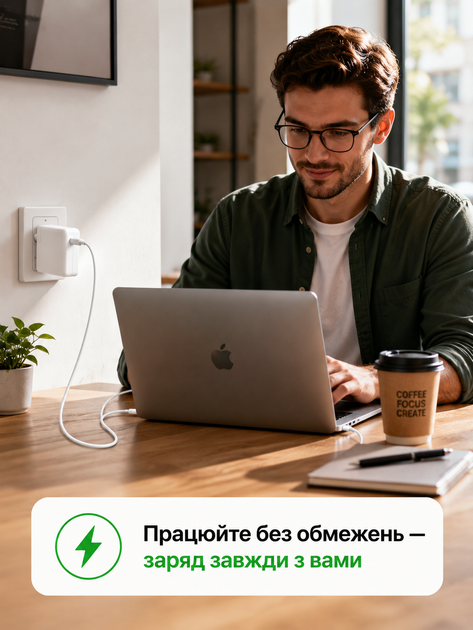 Оригінальний блок живлення Foxconn 61W USB-C для MacBook Air Pro мережевий адаптер живлення Type-C Power Delivery PD з кабелем Type-C to Type-C 2м зарядний пристрій для Mac iPad швидка зарядка - зображення 6