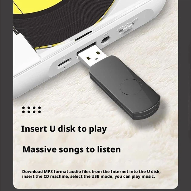 Портативный CD-плеер Generic с Bluetooth и ЖК-дисплеем - изображение 2
