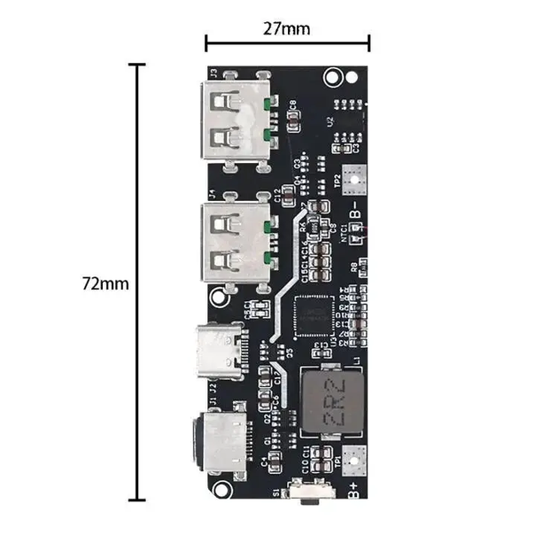Модуль Power Bank 22.5W IP5356 Швидка зарядка (Плата для 18650 Type-C PD) - изображение 2
