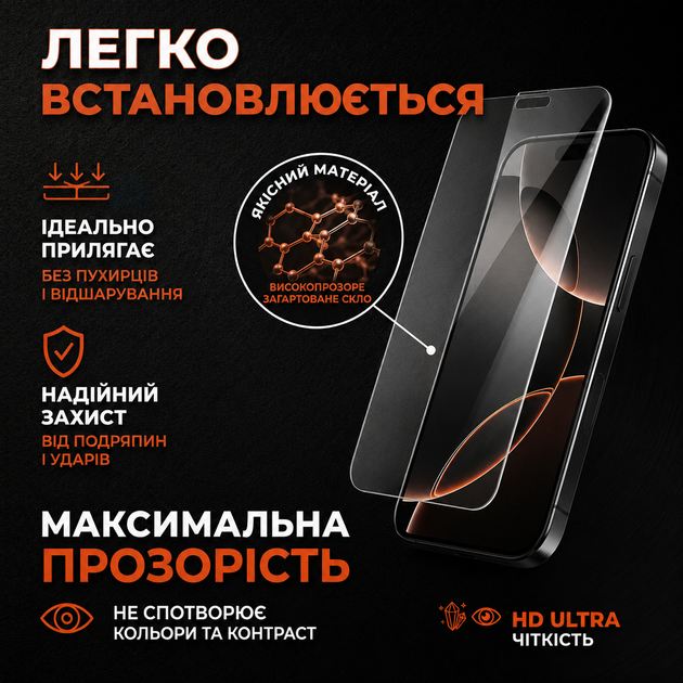 Защитное стекло G-Rhino без рамок для Apple iPhone 16 Прозрачное - Фото 2 Защитное стекло G-Rhino без рамок для Apple iPhone 16 Прозрачное - изображение 2