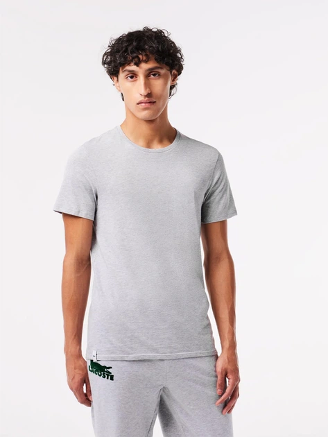 Набор футболок нательных мужских хлопковых Lacoste 923944911 L 3 шт Черный/Белый/Серый (1159863686) - Фото 2 Набор футболок нательных мужских хлопковых Lacoste 923944911 L 3 шт Черный/Белый/Серый (1159863686) - изображение 2