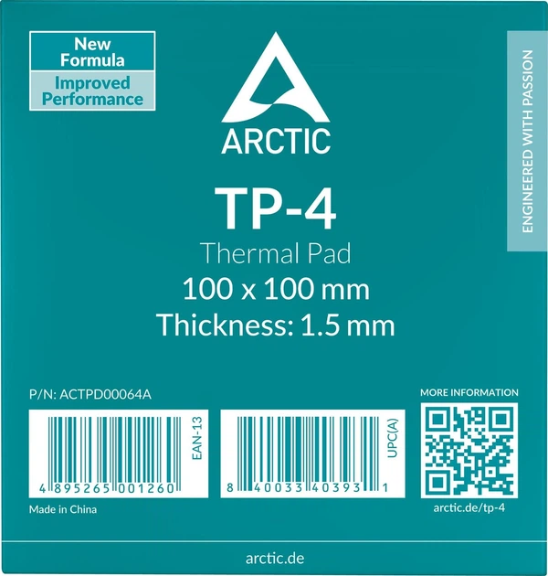 Термопрокладка для процесора Arctic TP-4 100X100X1.5 Premium Performance Thermal Pad (ACTPD00064A) - зображення 2