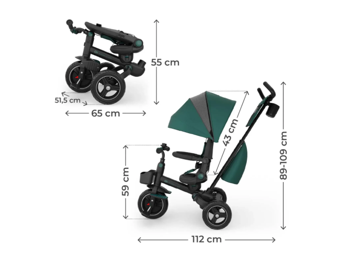 Триколісний велосипед Spinstep 2 Plus, Kinderkraft (Green) - зображення 2