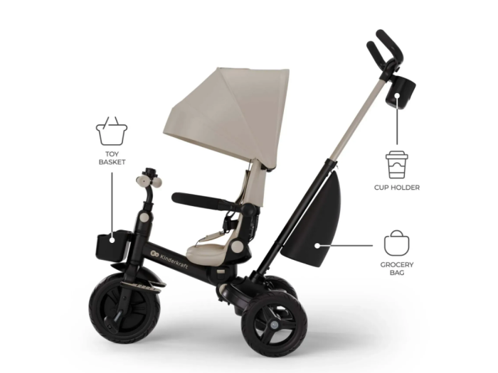 Триколісний велосипед Aveo 2 Plus, Kinderkraft (Beige) - зображення 2