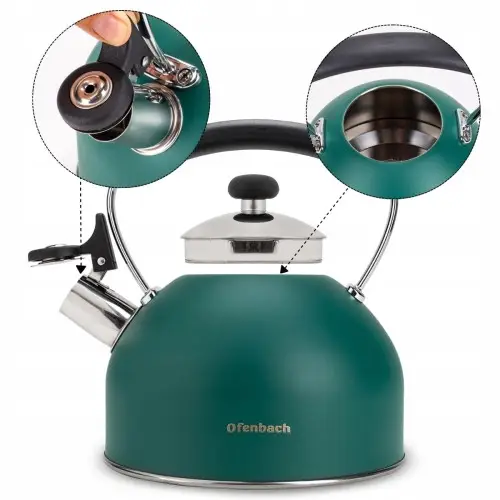 Чайник Ofenbach NB-100326 2.2 л из нержавеющей стали со свистком для индукции и газа - Фото 4 Чайник Ofenbach NB-100326 2.2 л из нержавеющей стали со свистком для индукции и газа - изображение 4