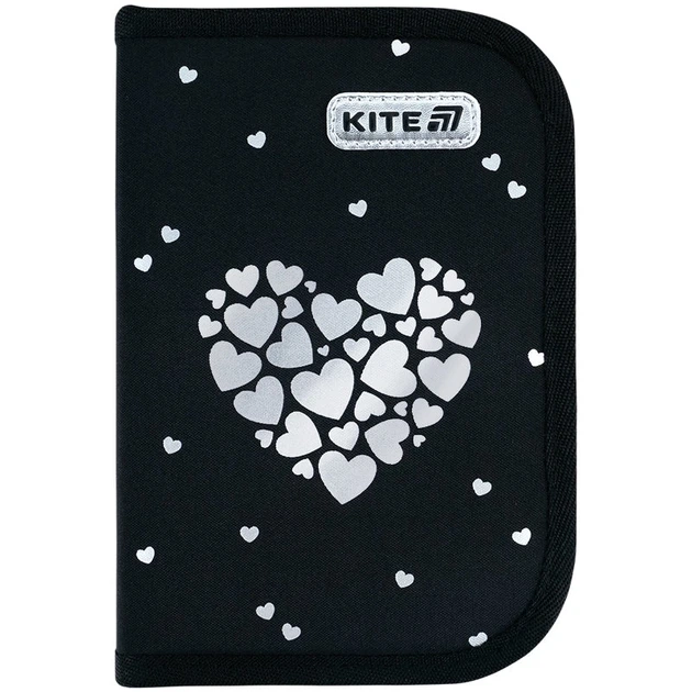Пенал без наповнення Kite Black&Silver K26-622-5, 1 відділення, 2 відвороти - зображення 3