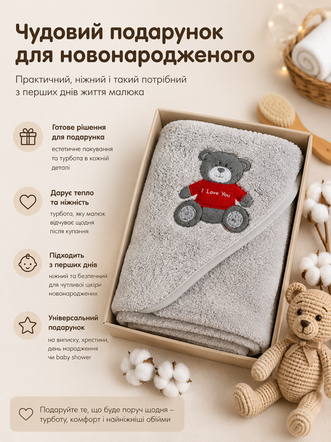 Полотенце уголок для новорожденных детское банное с капюшоном для купания младенцев малышей микрофибра 90х90 см после купания малыша мальчика девочки мягкое гипоаллергенное влаговпитывающее быстросохнущее теплое в роддом для ванной ванны серый - Фото 6 Полотенце уголок для новорожденных детское банное с капюшоном для купания младенцев малышей микрофибра 90х90 см после купания малыша мальчика девочки мягкое гипоаллергенное влаговпитывающее быстросохнущее теплое в роддом для ванной ванны серый - изображение 6