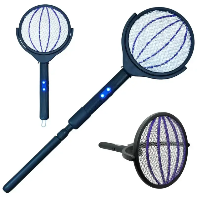Мухобійка електрична 6 в 1 акумуляторна з телескопічною ручкою Telescopic Mosquito Swatter - изображение 3
