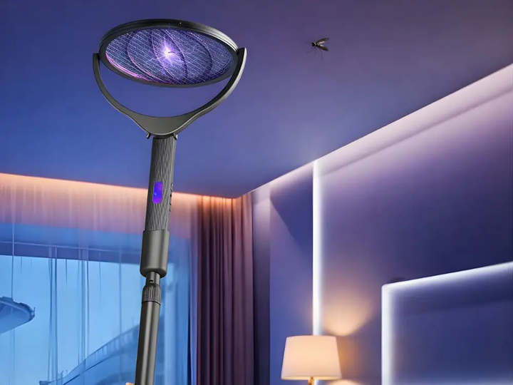 Мухобійка електрична 6 в 1 акумуляторна з телескопічною ручкою Telescopic Mosquito Swatter - изображение 4