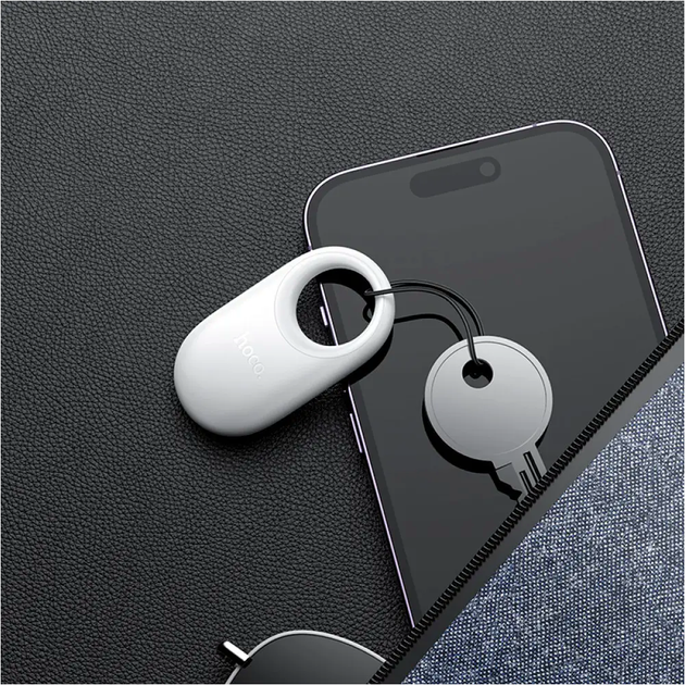 Брелок-антипотеря Hoco E94 Pearl White для ключей и личных вещей с поддержкой Apple Find My - изображение 2