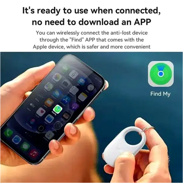 Брелок-антипотеря Hoco E94 Pearl White для ключей и личных вещей с поддержкой Apple Find My - изображение 3