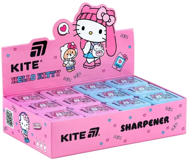 Набор точилок для карандашей Kite Hello Kitty с контейнером ассорти цветов 24 шт (HK25-116) - Фото 1 Набор точилок для карандашей Kite Hello Kitty с контейнером ассорти цветов 24 шт (HK25-116) - изображение 1