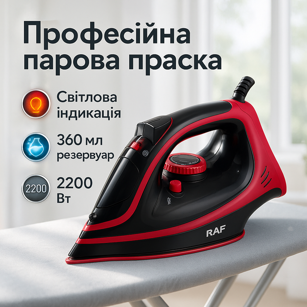 Утюг паровой RAF R.1250 с керамической подошвой и функцией самоочистки 2200 Вт - изображение 10