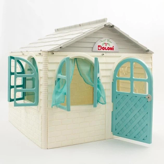Будинок з шторками DOLONI-TOYS 02550/5 (пластиковий) Бірюзовий з білим - изображение 3