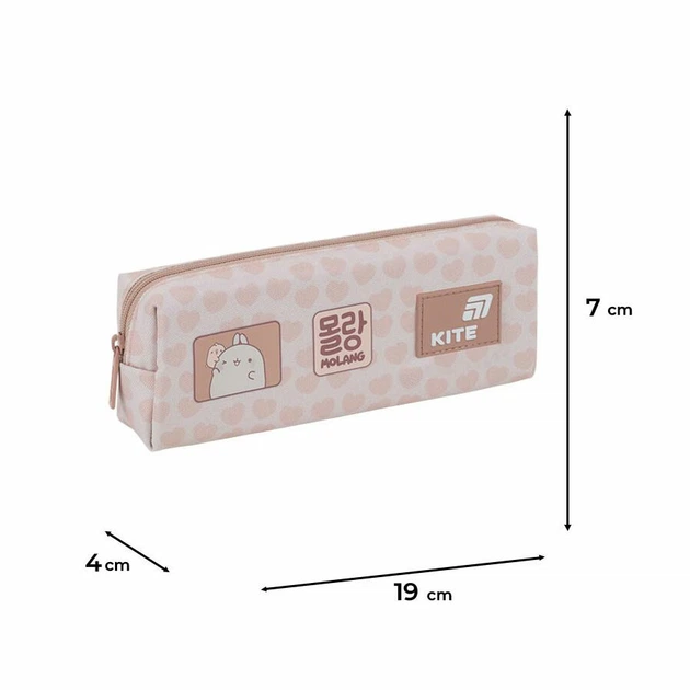 Пенал Kite Molang "Кролик Моланг" 19х7х4 см 1 отделение прямоугольный на молнии бежевый (ML26-642) - изображение 3