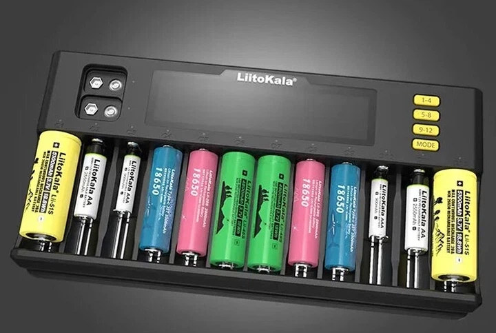 Зарядное устройство для аккумуляторов LiitoKala Lii-S12 с блоком питания и авто зарядкой Black - изображение 2