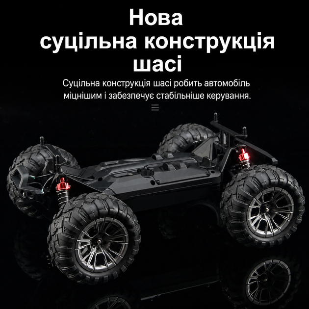 Машинка на радиоуправлении KFPLAN KF11 1:16 – монстр-трак 4WD, до 40 км/ч внедорожник джип, полный привод + 1 аккумулятор - изображение 15