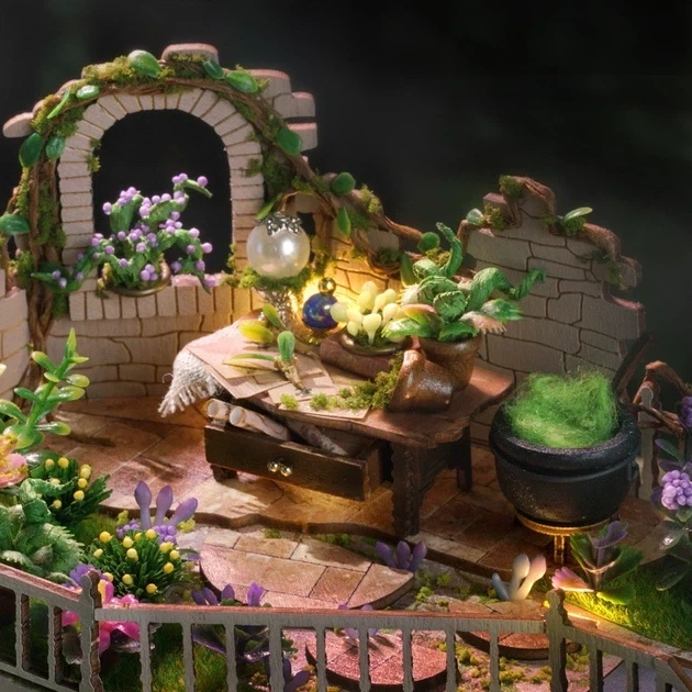 DIY конструктор румбокс Чарівний будинок Magic House з підсвіткою | мініатюрний будиночок у стилі Гаррі Поттера - зображення 5