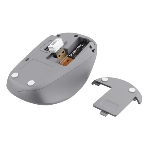 Миша бездротова Trust Yvi+ Silent, White, USB 2.4GHz, оптична, 800/1600 dpi, 4 кнопки, гніздо для зберігання приймача USB, 1xAA (25513) - изображение 3