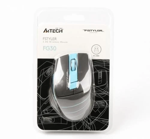 Мышь A4Tech Fstyler FG30 2000dpi Grey+Blue, USB, Wireless - Фото 6 Мышь A4Tech Fstyler FG30 2000dpi Grey+Blue, USB, Wireless - изображение 6